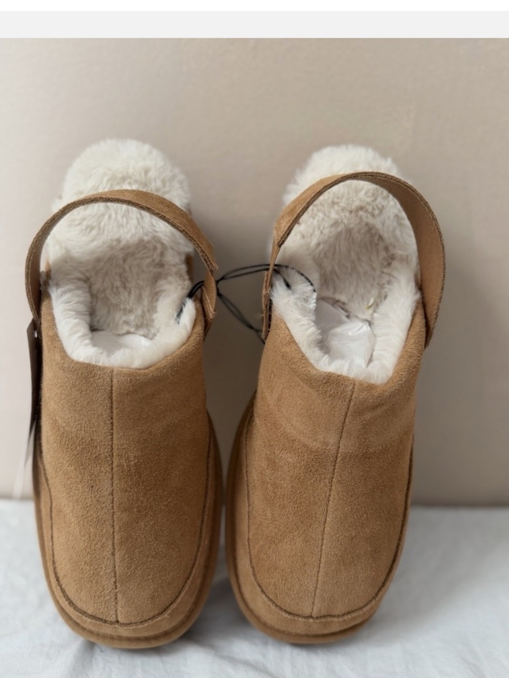 Kids Faux-Suede Cozy Slip-On Slippers with Plush Lining - Tan